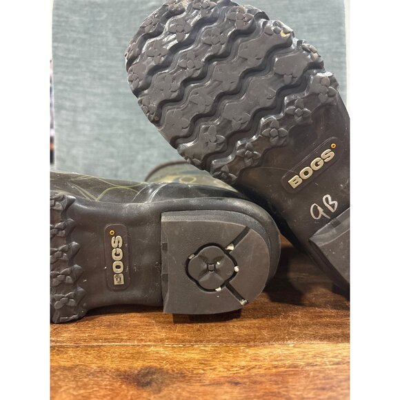 Bogs Womens Waterproof Printed Rain Boots Size 7 Green/Brown With Pattern - Picture 8 of 10